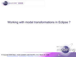 QVT & MTL In Eclipse