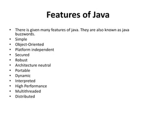 Java | PPTX | Programming Languages | Computing