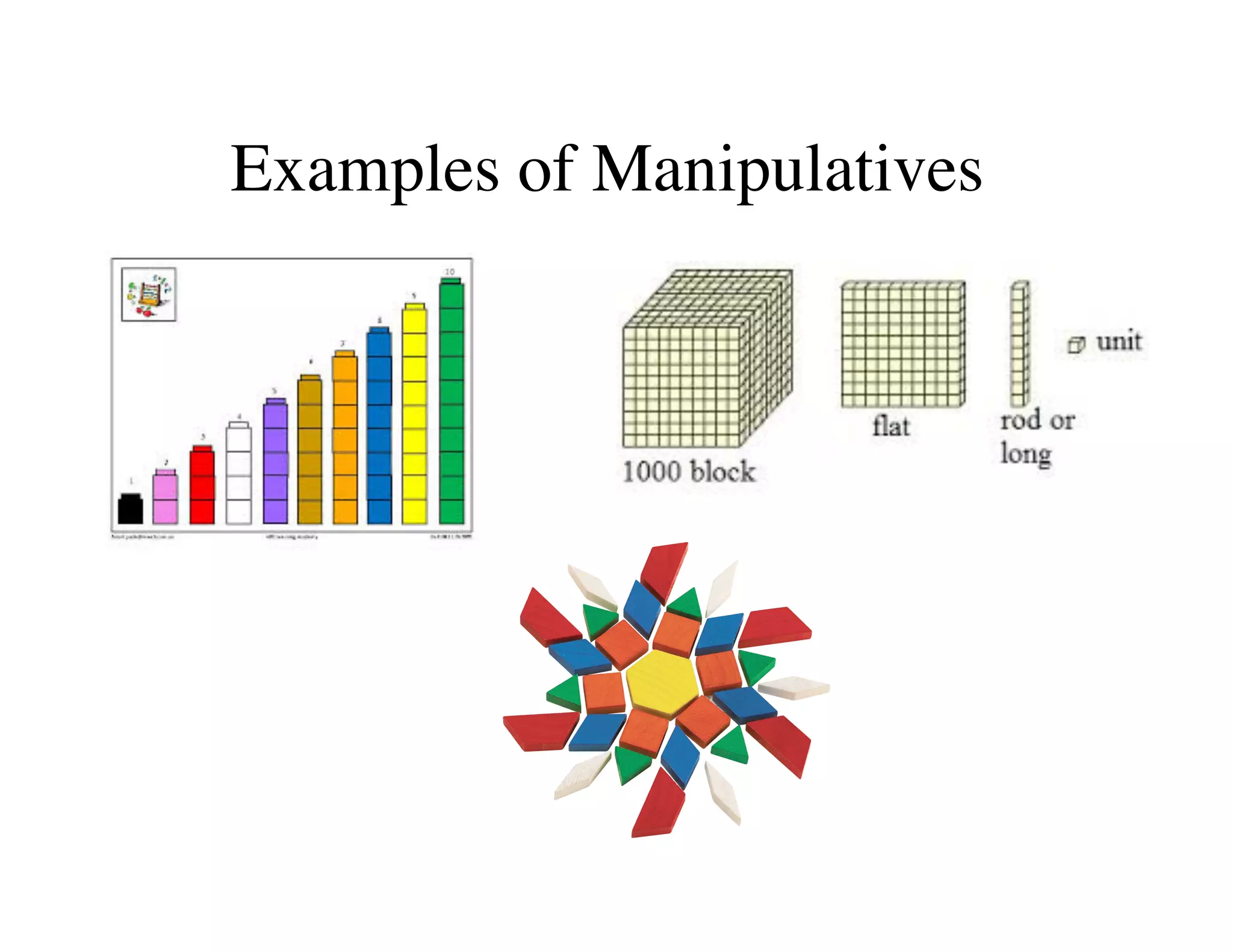 Examples of Manipulatives 
 