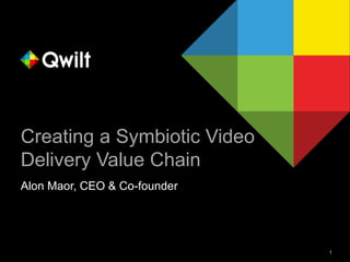Creating a Symbiotic Video
Delivery Value Chain
Alon Maor, CEO & Co-founder




                              1
 