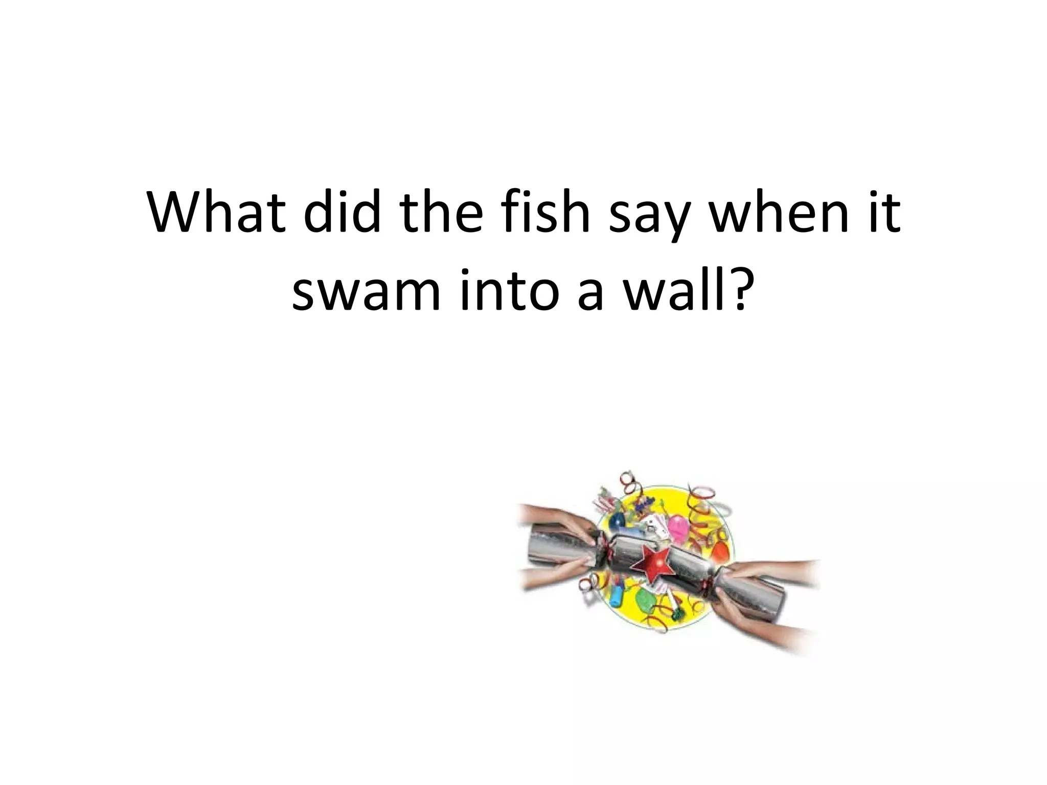 What did the fish say when it swam into a wall? 