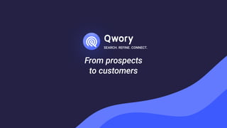 From prospects
to customers
SEARCH. REFINE. CONNECT.
 