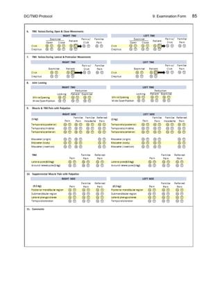 DC/TMD Protocol 9: Examination Form 85
 