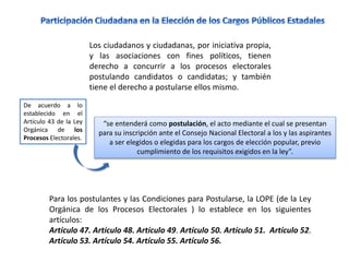 Elecciones Regionales en Venezuela 
Los ciudadanos y 
ciudadanas votan por un 
candidato único o candidata 
única y quien ...
