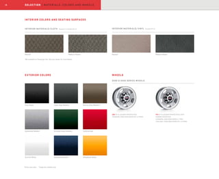 SELECTION | MATERIALS, COLORS AND WHEELS16
INTERIOR COLORS AND SEATING SURFACES
INTERIOR MATERIALS/CLOTH Standard LT; Available WT, LS INTERIOR MATERIALS/ VINYL Standard WT, LS
WHEELS
2500  3500 SERIES WHEELS
QB5 16 8-LUG GRAY-PAINTED STEEL
STANDARD: 2500/3500 SERIES WT, LS TRIMS
P03 16 8-LUG GRAY-PAINTED STEEL WITH
CHROME CENTER CAP
STANDARD: 2500/3500 SERIES LT TRIM
AVAILABLE: 2500/3500 SERIES WT, LS TRIMS
1
Not available on Passenger Van. See your dealer for more details.
Neutral1
Medium PewterNeutral1
Medium Pewter
EXTERIOR COLORS
2
Extra-cost color. 3
Cargo Van models only.
Emerald Green Metallic2
Bronze Alloy Metallic2,3
Deep Blue Metallic2
Cyber Gray Metallic2
Summit White
Onyx Black
Cardinal RedQuicksilver Metallic2
Wheatland Yellow
 