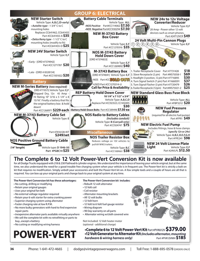 Complete 2016 Vintage Power Wagons Parts Catalog