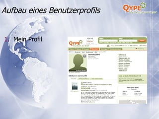 Mein Profil Aufbau eines Benutzerprofils 