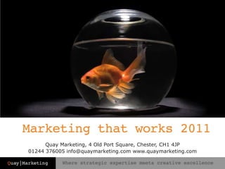 Quay Marketing, 4 Old Port Square, Chester, CH1 4JP 01244 376005 info@quaymarketing.com www.quaymarketing.com 