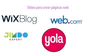 Sitios para crear páginas web
 