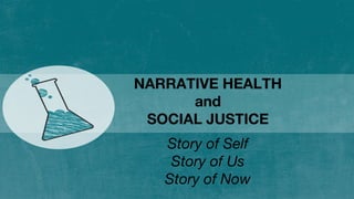 NARRATIVE HEALTH
and
SOCIAL JUSTICE
Story of Self
Story of Us
Story of Now
 