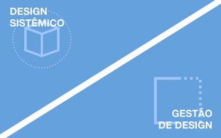 DESIGN 
SISTÊMICO
GESTÃO 
DE DESIGN
 