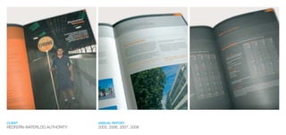 CLIENT
REDFERN-WATERLOO AUTHORITY
ANNUAL REPORT
2005, 2006, 2007, 2008
 