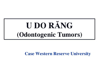 U DO RĂNG
(Odontogenic Tumors)
Case Western Reserve University
 