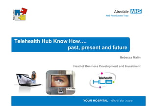 Telehealth Hub Know How….
past, present and future
Rebecca Malin
Head of Business Development and Investment
 