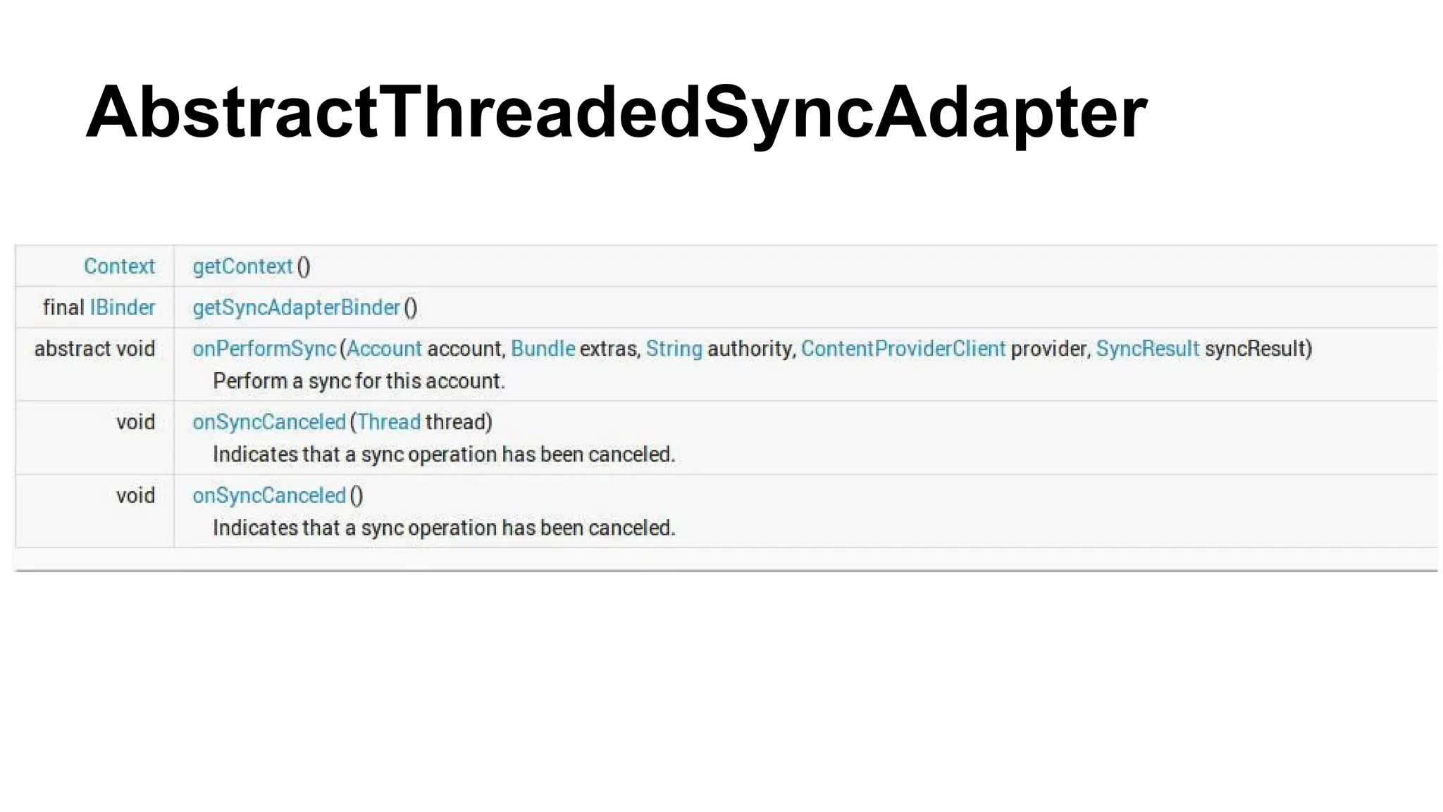 AbstractThreadedSyncAdapter
 