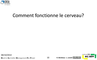 Comment fonctionne le cerveau? 
08/10/2014 
Mastère Spécialisé Management Par Projet 10 
R. Bénéteau - L. Levieil 
 