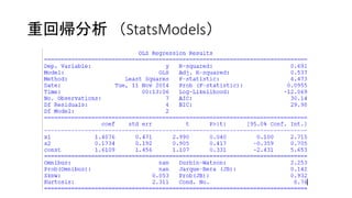 重回帰分析（StatsModels） 
 