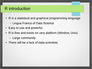 Introduction to the language R | PPT