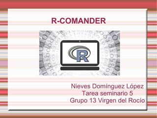R-COMANDER
Nieves Domínguez López
Tarea seminario 5
Grupo 13 Virgen del Rocío
 
