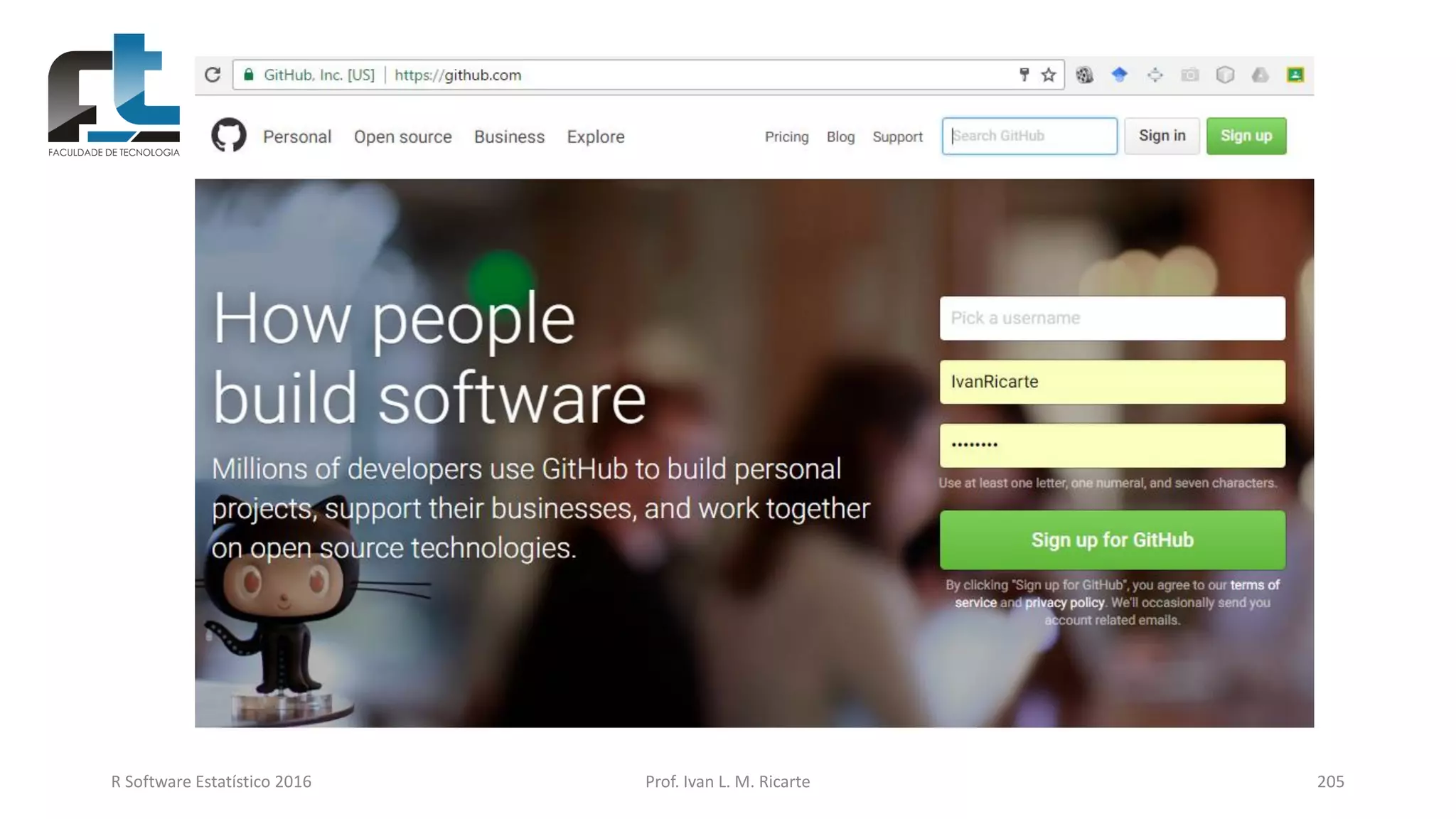 R Software Estatístico 2016 Prof. Ivan L. M. Ricarte 205
 