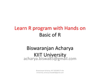 Learn R Programming with Hands-On Basics and Examples | PPT