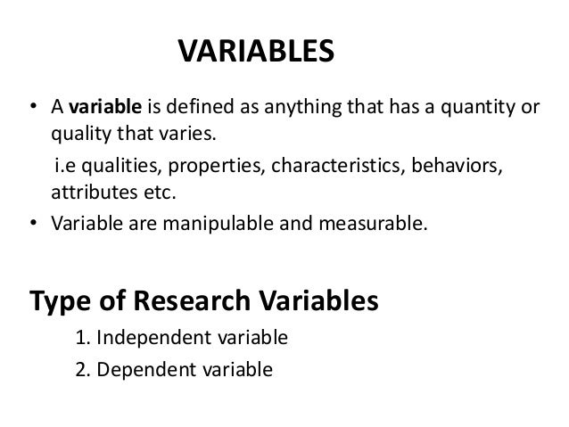 Variables & Research hypothesis