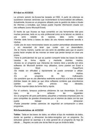 ACCESS y características | DOCX