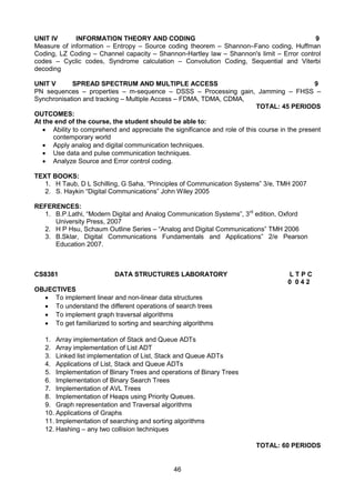 2017 BE CSE Syllabus Anna University Affiliated Colleges | PDF