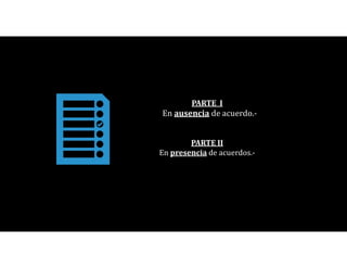 PARTE I
En ausencia de acuerdo.-
PARTE II
En presencia de acuerdos.-
 