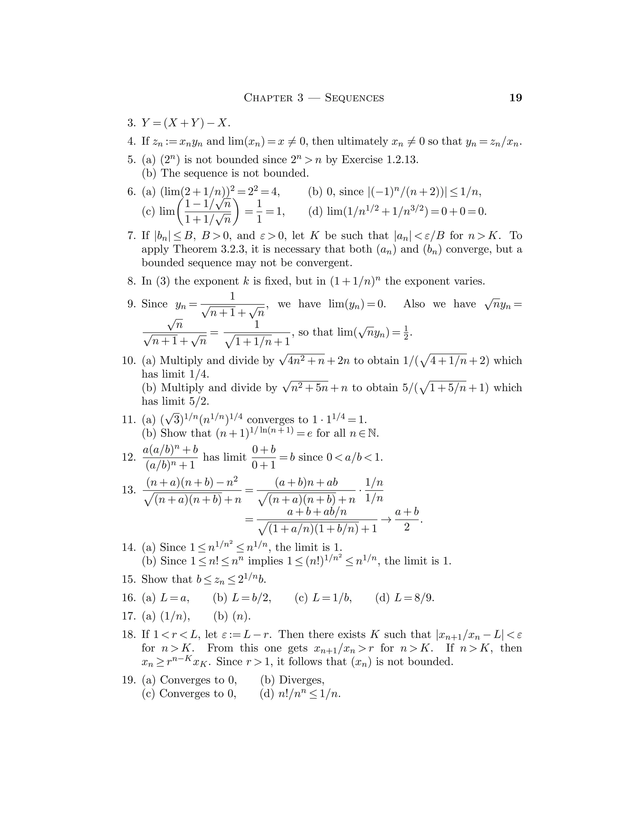 Chapter 2 — The Real Numbers 9
13. If a  