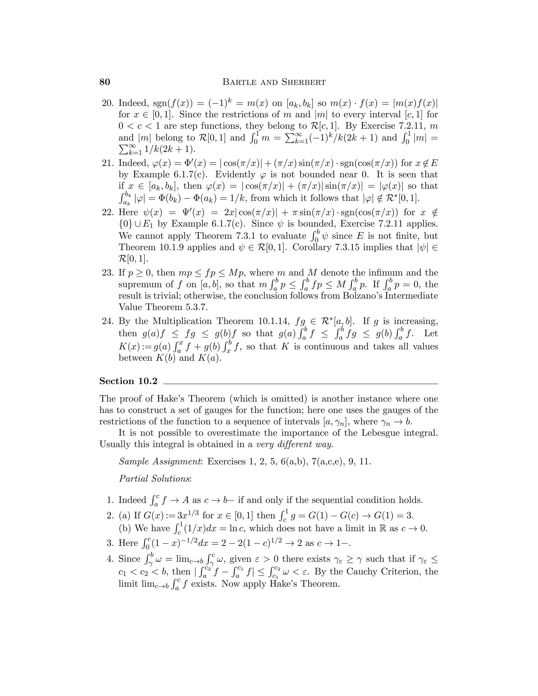 = 1/2, x ∈ Q,
take a sequence (yn) of irrationals converging to x, so that f(yn) =
1 − yn → 1 − x  