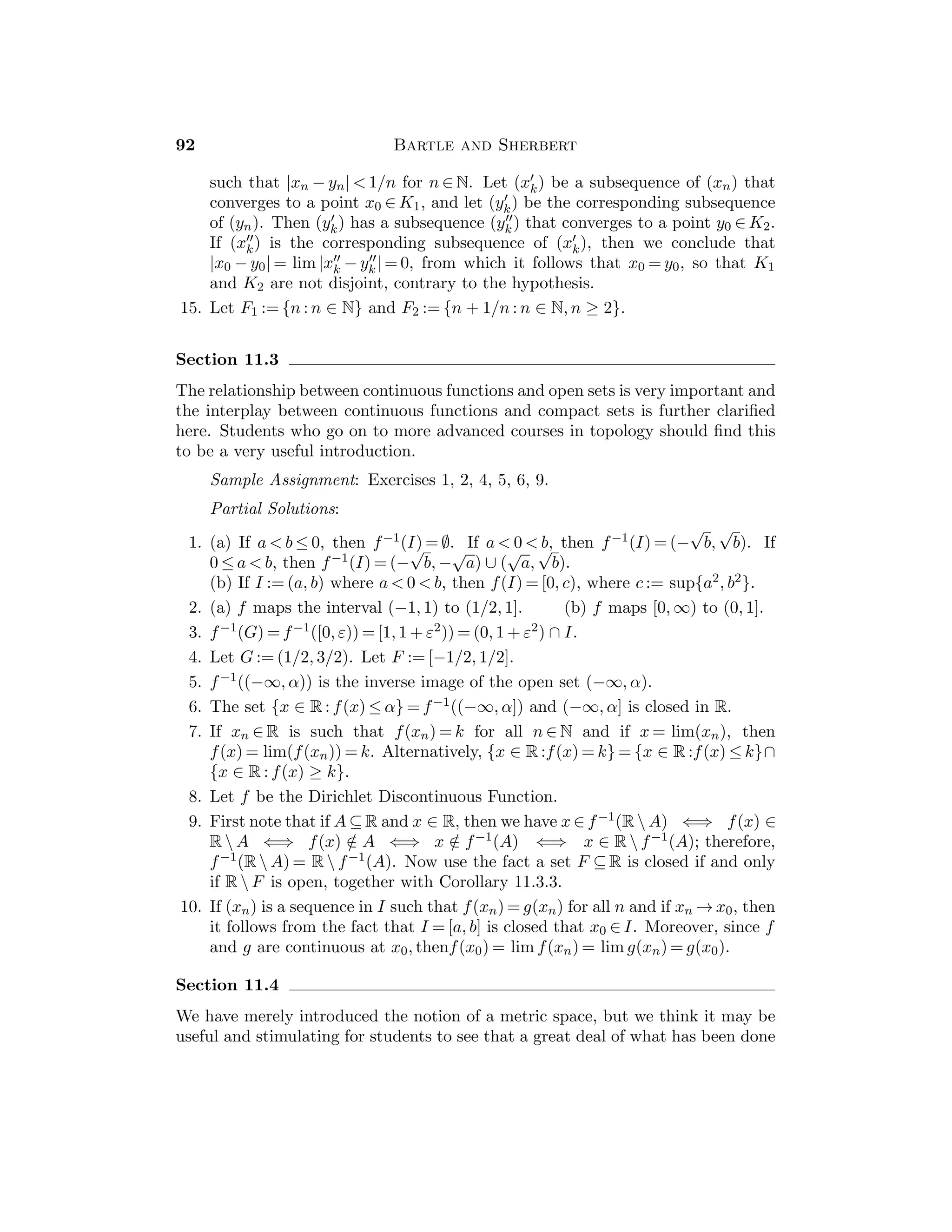 46 Bartle and Sherbert
10. g(0) = lim
x→0
(1 + 2x sin(1/x)) = 1 + 0 = 1, and if x  