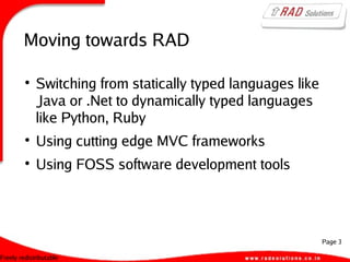Rapid Application Development using FOSS | PPT image.