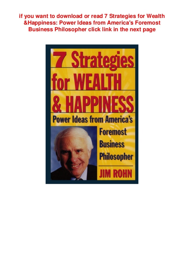 R E A D 7 Strategies For Wealth Happiness Power Ideas From Ame