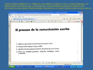 COMO PUEDES OBSERVAR YA TIENES EL DOCUMENTO COMPLETO DE LA COPIA PERSONAL. ES IMPORTANTE QUE SEPAS QUE LA MAYORIA DE LOS DOCUMENTO ESTÁN EN FORMATO PDF. ESTO IMPLICA QUE DEBES TENER ACROBAT READER EN LA COMPUTADORA PARA PODER VERLOS. 
