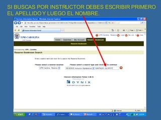 SI BUSCAS POR INSTRUCTOR DEBES ESCRIBIR PRIMERO  EL APELLIDO Y LUEGO EL NOMBRE. 