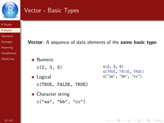 Valid Numeric Vector R Studio Introduction to R - from Rstudio to ggplot | PDF