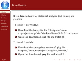 Introduction to R - from Rstudio to ggplot | PDF