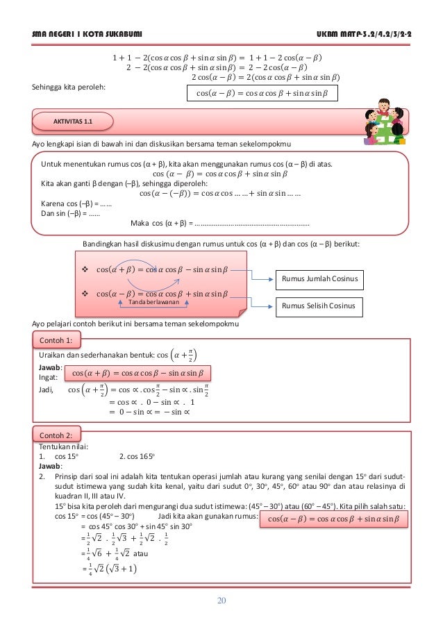 Ukbm Rumus Jumlah Dan Selisih 2 Sudut