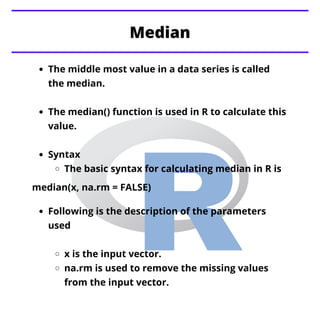 R - mean, median and mode | PDF