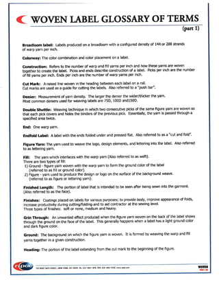 Woven label Manual guide.... | PDF
