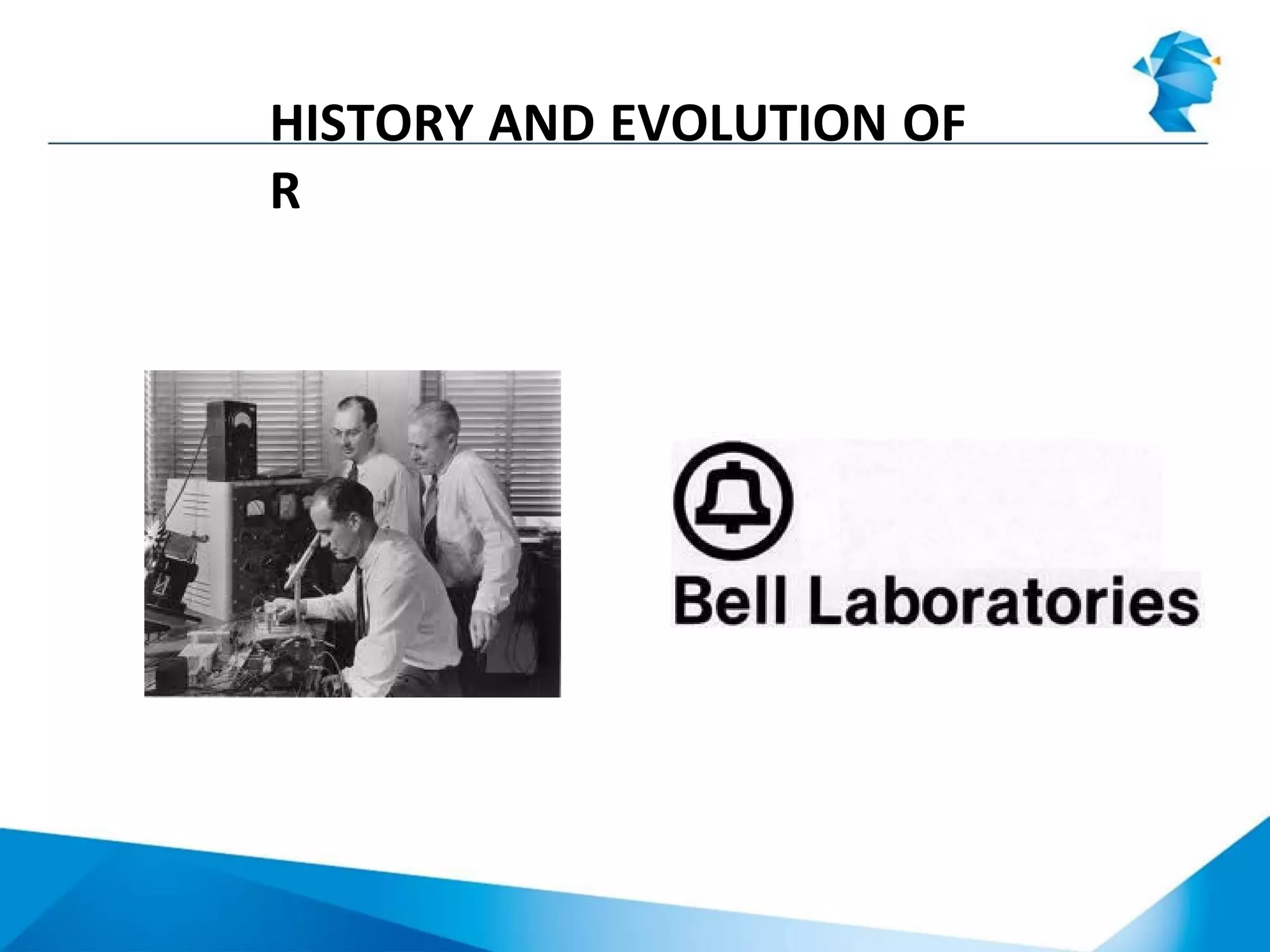 HISTORY AND EVOLUTION OF
R
 