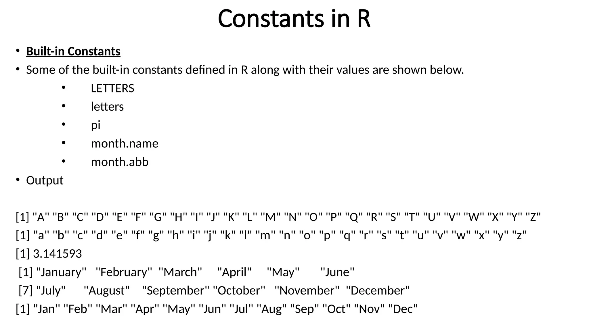 R Programming and Lab - Unit I PPTX with examples | PPTX