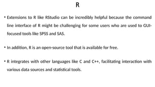 R Programing Extension R Programming and Lab - Unit I PPTX with examples | PPTX