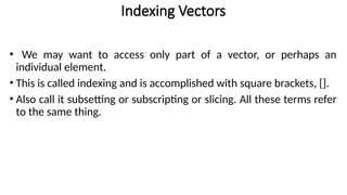 R Programming and Lab - Unit II with examples | PPTX