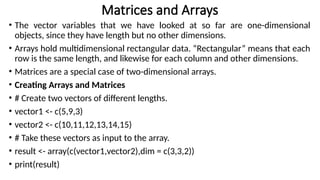 R Programming and Lab - Unit II with examples | PPT