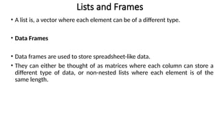 Listt Frame R Programming and Lab - Unit III pptxs | PPTX