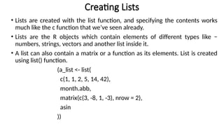 R Programming and Lab - Unit III pptxs | PPTX