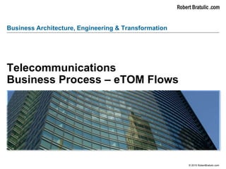 © 2015 RobertBratulic.com
Telecommunications
Business Process – eTOM Flows
Business Architecture, Engineering & Transformation
 