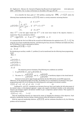 Interactive Fuzzy Goal Programming approach for Tri-Level Linear ...